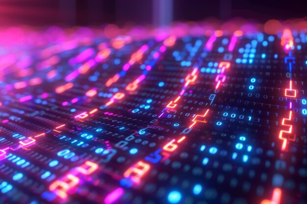 Fondo de tecnología binaria digital creado con IA generativa