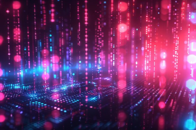 Fondo de tecnología binaria digital creado con IA generativa