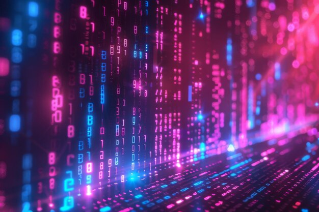 Fondo de tecnología binaria digital creado con IA generativa
