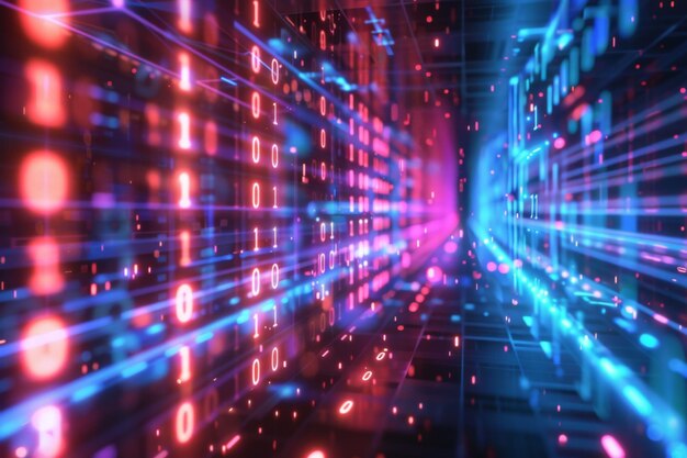 Fondo de tecnología binaria digital creado con IA generativa