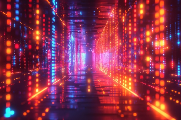 Fondo de tecnología binaria digital creado con IA generativa