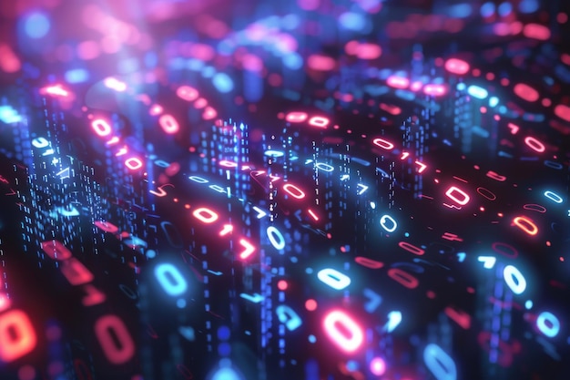Fondo de tecnología binaria digital creado con IA generativa