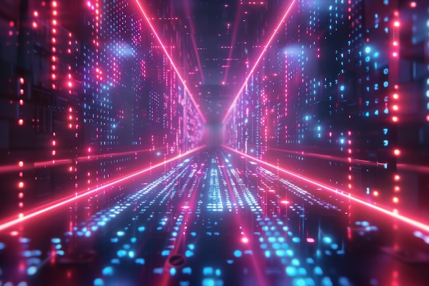 Fondo de tecnología binaria digital creado con IA generativa