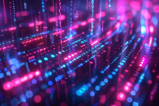 Fondo de tecnología binaria digital creado con IA generativa