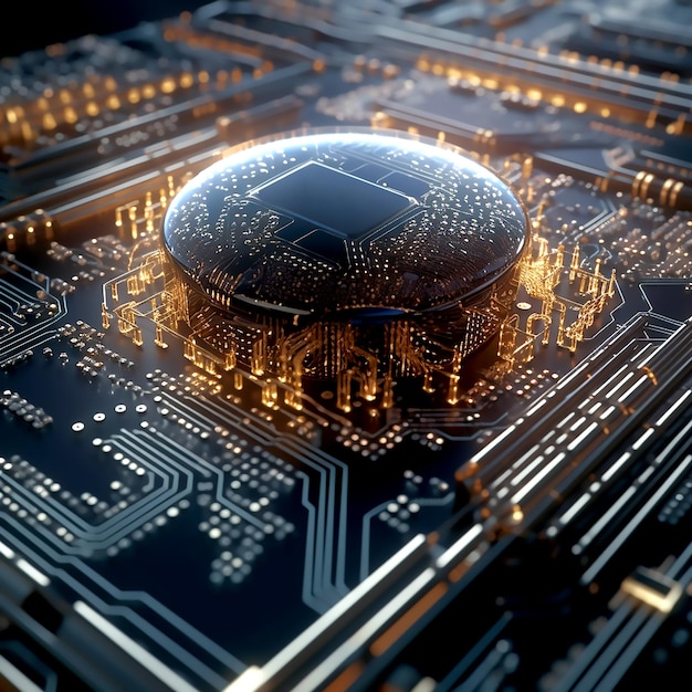 Fondo de tecnología blockchain hiperrealista