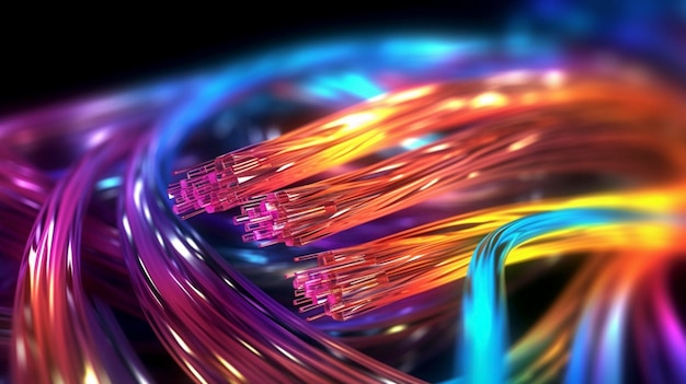 Fondo de tecnología de cable de fibra óptica IA generativa