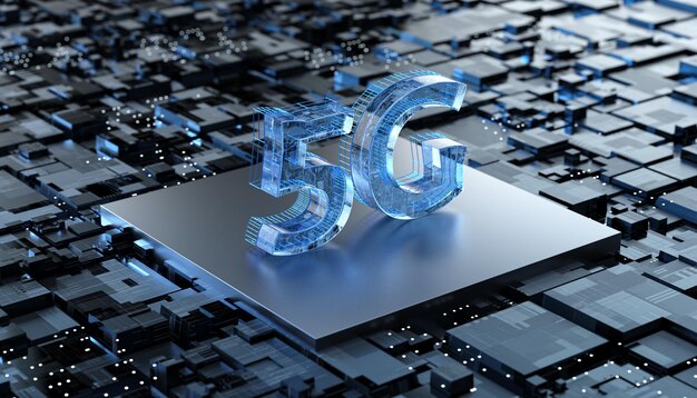 Fondo de tecnología de chip 3d 5g