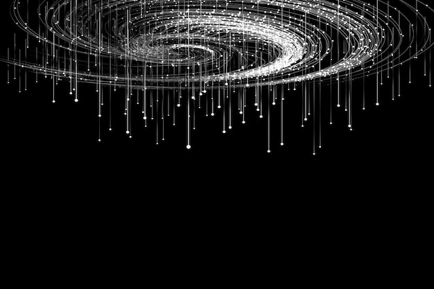 Fondo de tecnología de comunicación de big data de vórtice de partículas de punto y línea