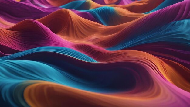 Fondo de tecnología de datos abstractos en 3D con ondas fluyentes