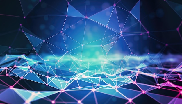 Fondo de tecnología de datos moderna 3D con diseño de plexo