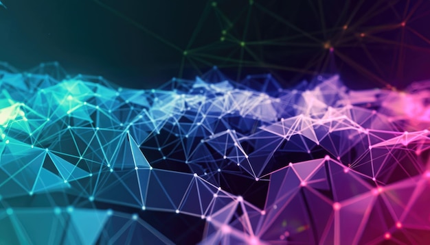 Fondo de tecnología de datos moderna 3D con diseño de plexo
