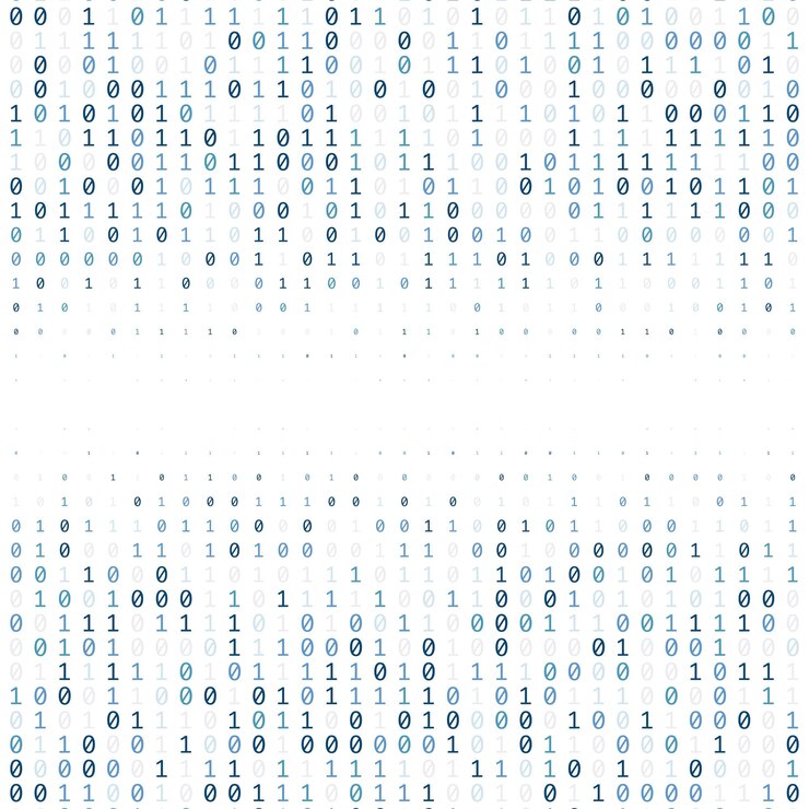 Foto fondo de tecnología digital de código binario hecho con ceros y unos
