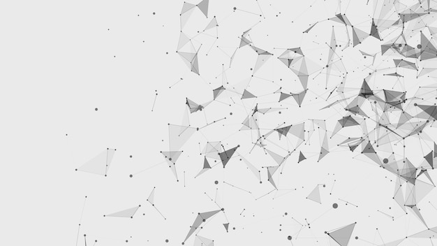 Fondo de tecnología Efecto Plexus Fondo poligonal abstracto con puntos y líneas de conexión Fondo de tecnología de conexión Renderización 3D