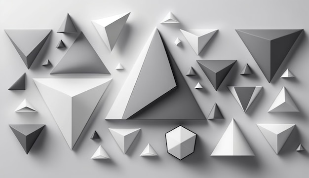 Fondo de tecnología futurista de triángulos geométricos abstractos AI generativo