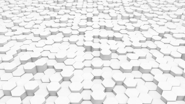 Fondo de tecnología hexagonal blanca 3d