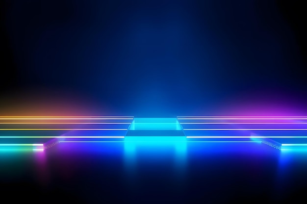 Fondo de tecnología de neón brillante azul y rojo abstracto