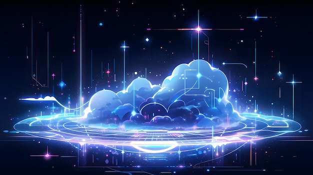 fondo de tecnología de nube futurista abstracto