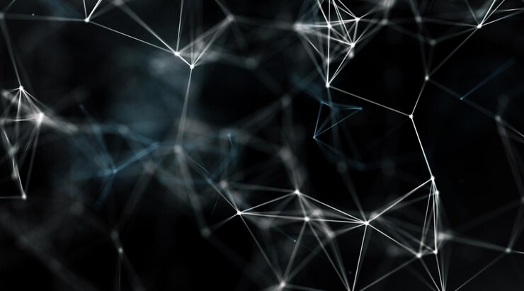 Fondo de tecnología de plexo moderno sobre un fondo oscuro