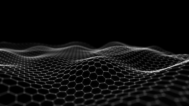 Fondo de tecnología vectorial Efecto plexo Fondo poligonal abstracto con puntos y líneas de conexión Fondo de tecnología de conexión