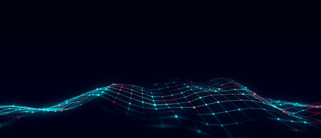 Fondo de tecnología vectorial Efecto plexo Fondo poligonal abstracto con puntos y líneas de conexión Fondo de tecnología de conexión