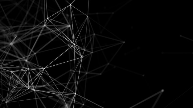 Fondo de tecnología vectorial Efecto Plexus Fondo poligonal abstracto con puntos y líneas de conexión Fondo de tecnología de conexión