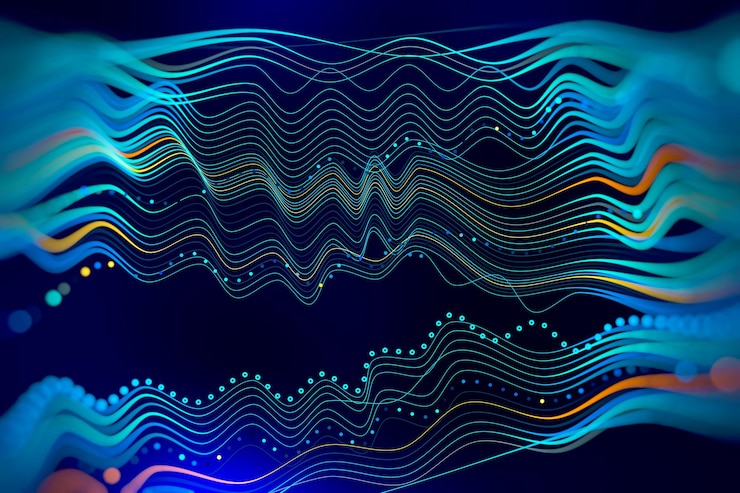 Foto fondo tecnológico abstracto en colores vibrantes con desenfoque futurista banner de alta tecnología