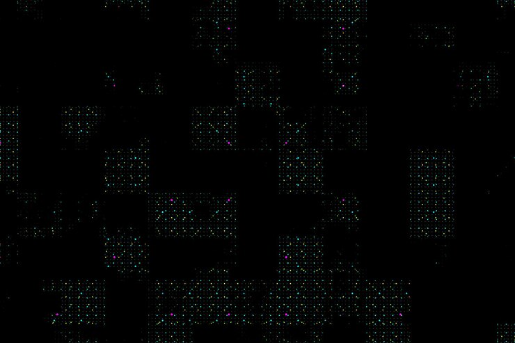 Foto fondo tecnológico abstracto con efecto de visualización roto en un fondo oscuro