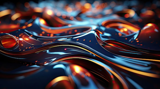 Fondo tecnológico abstracto futurista en 3D con intrincados patrones ondulados