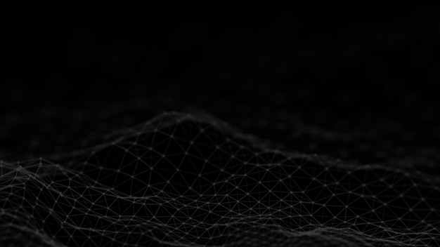 Fondo tecnológico abstracto con puntos y líneas de conexión Concepto de red Tecnología de datos
