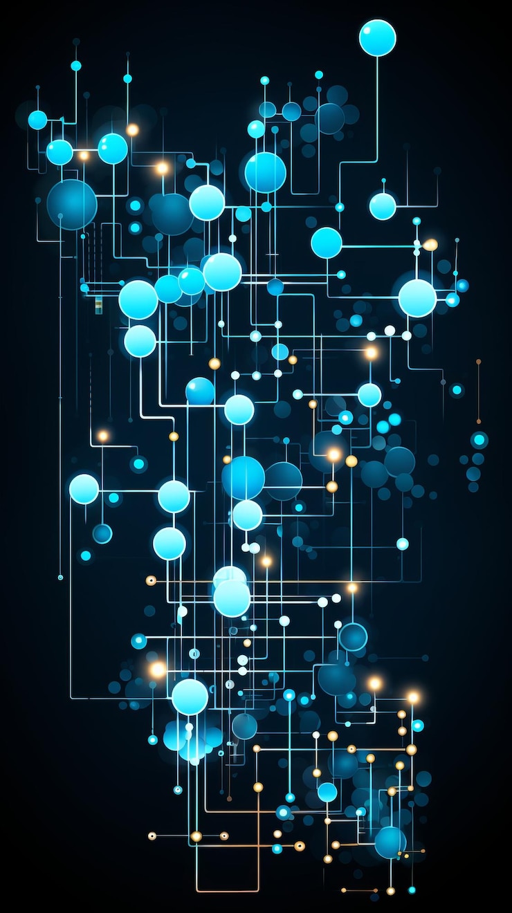 Foto fondo tecnológico azul y amarillo