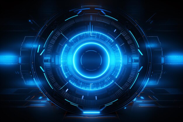 fondo tecnológico azul brillante futurista con un círculo entrelazado generat fondo abstracto