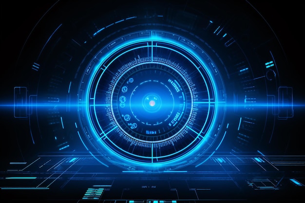 fondo tecnológico azul brillante futurista con un círculo entrelazado generat fondo abstracto
