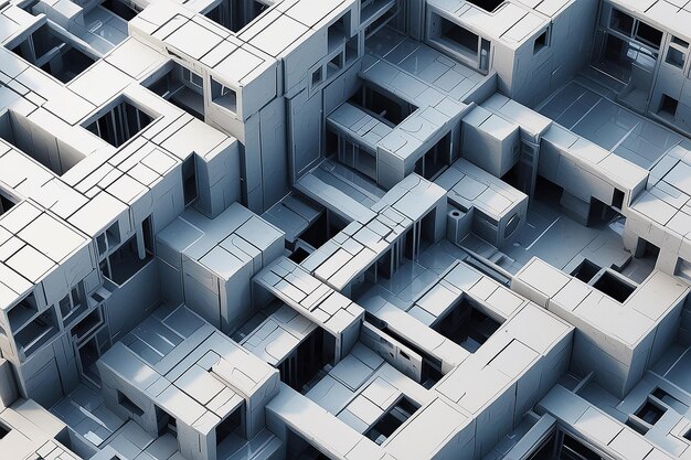Fondo tecnológico geométrico abstracto Construcción arquitectónica