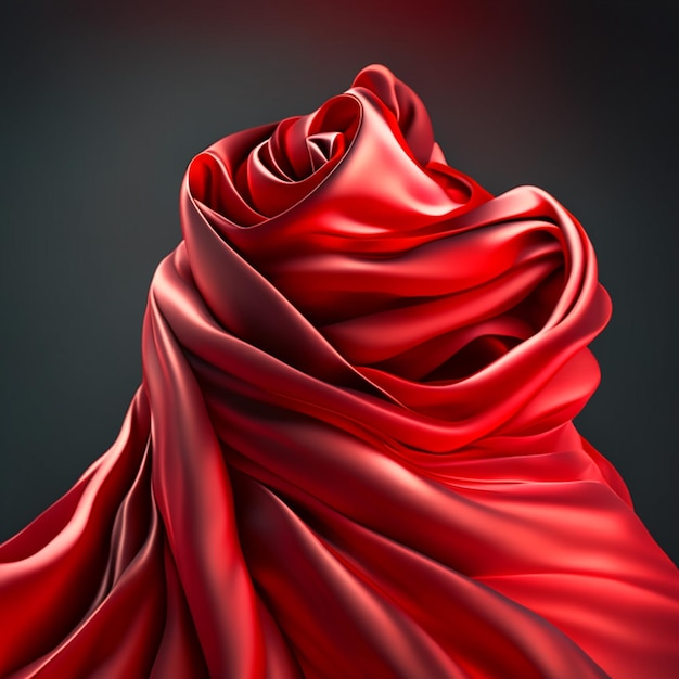 Fondo de tela arrugada roja pliegues textiles 3d