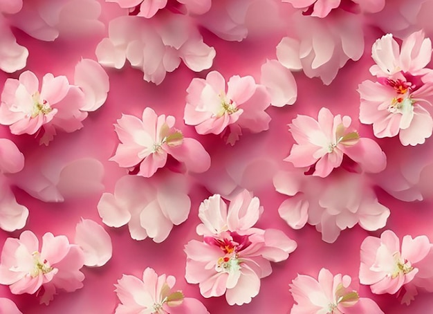 Fondo de tela floral sin costuras con pétalos de flores de cerezo en flor para niñas