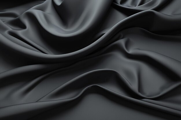 fondo de tela negra abstracta con espacio de copia renderizado en 3D