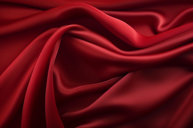 Fondo de tela plegada de seda roja