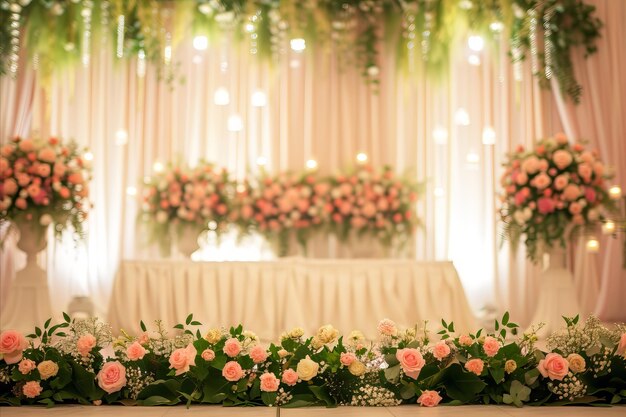 Fondo de tela de seda con flores y velas