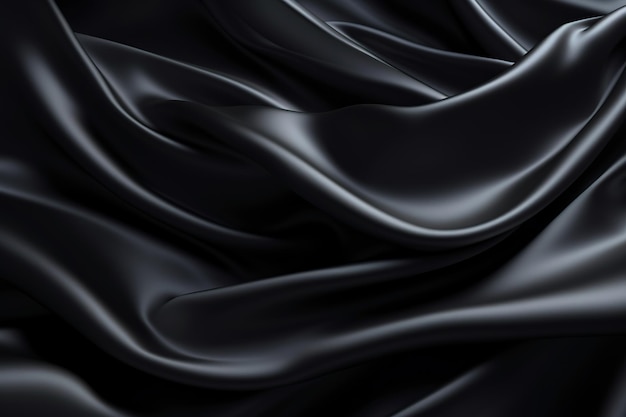 Fondo de tela de seda negra IA generativa
