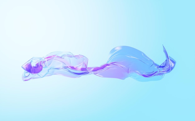 El fondo de tela transparente que fluye es una ilustración 3D de renderización 3D