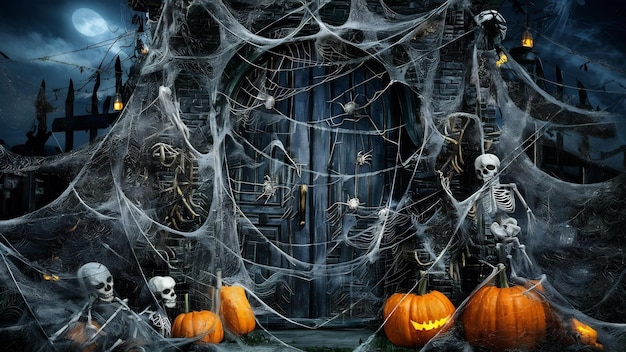 El fondo de la telaraña de Halloween