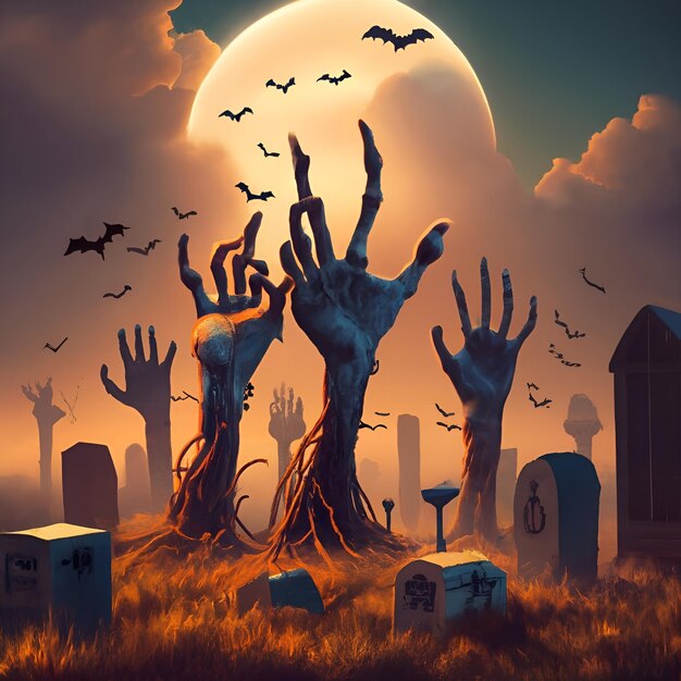 El fondo del tema de Halloween generado por Ai