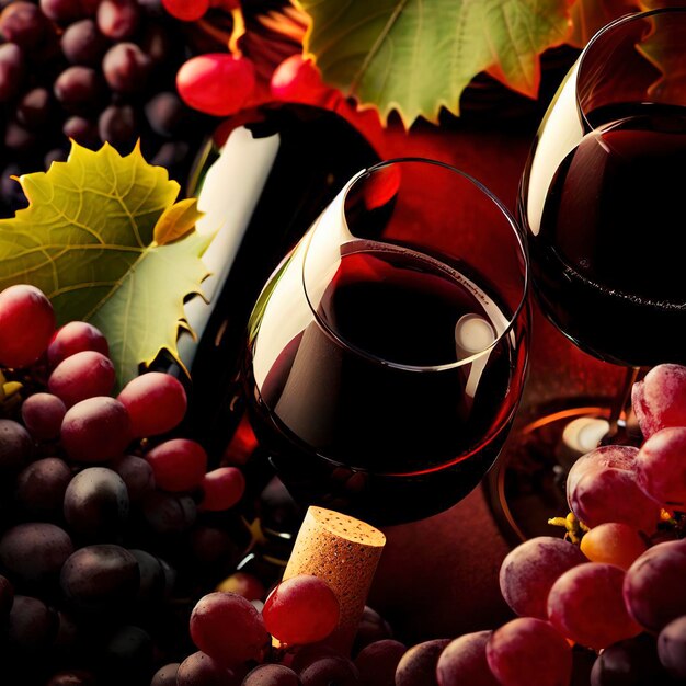 Fondo temático de vinos y uvas