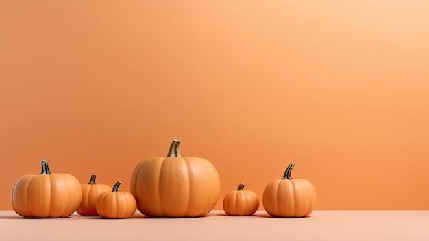 Fondo de temporada espeluznante de otoño de calabaza de Halloween Generado por AI