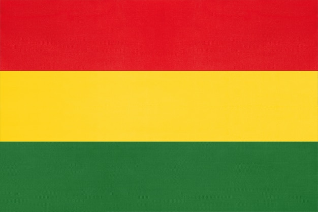 Fondo de textil de bandera nacional de tela de Bolivia, símbolo del mundo país de América del Sur,