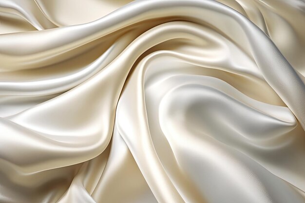 Fondo de textil de seda de satén de oro blanco