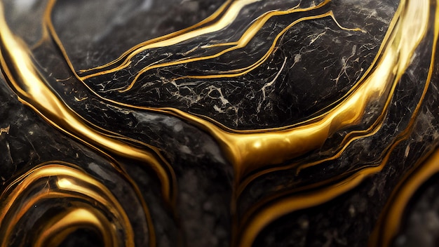 Fondo de textura abstracta de arte negro y dorado de lujo