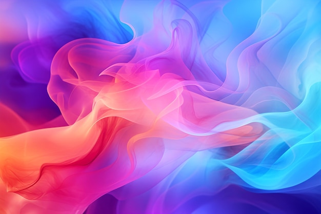 Foto fondo de textura abstracta de humo multicolor con luz de neón