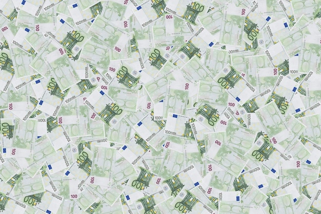 Fondo de textura de billete de cien euros fondo de billetes de 100 euros Textura de dinero Moneda europea La riqueza de un millonario