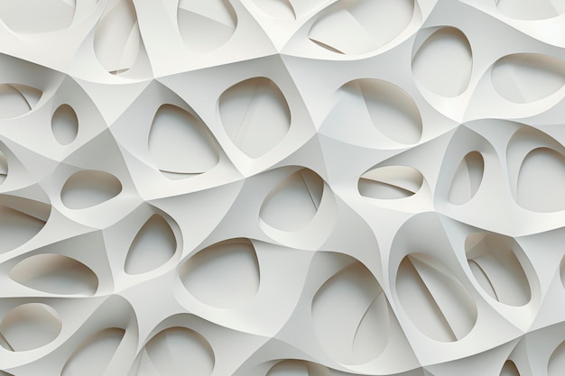 Fondo de textura blanca con formas geométricas abstractas de Voronoi ideales para diseños limpios creados con tecnología de IA generativa